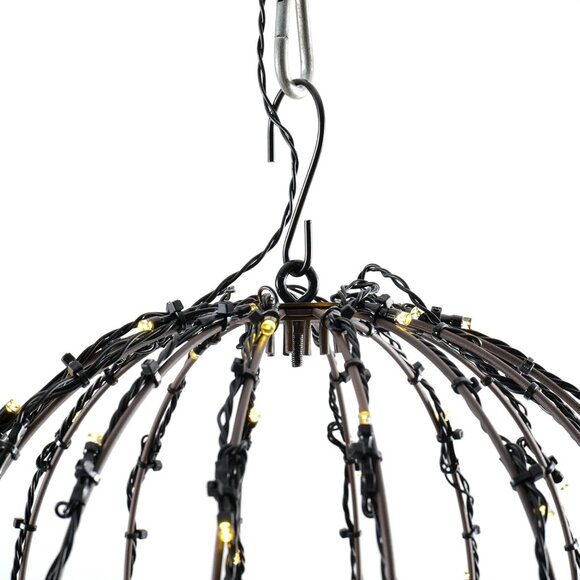 LIBERECOO LED Festive Light Balls 16 inch Metal Hanging Tree Sphere Light 3 PK